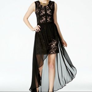 New Juniors Morgan and Co Black Lace Dress